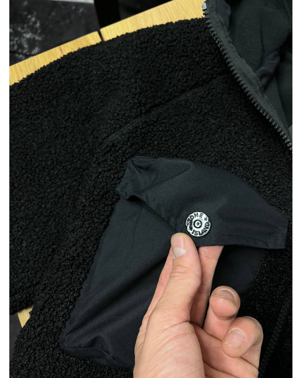 Зіп - худі Stone Island COTTON PILE чорне