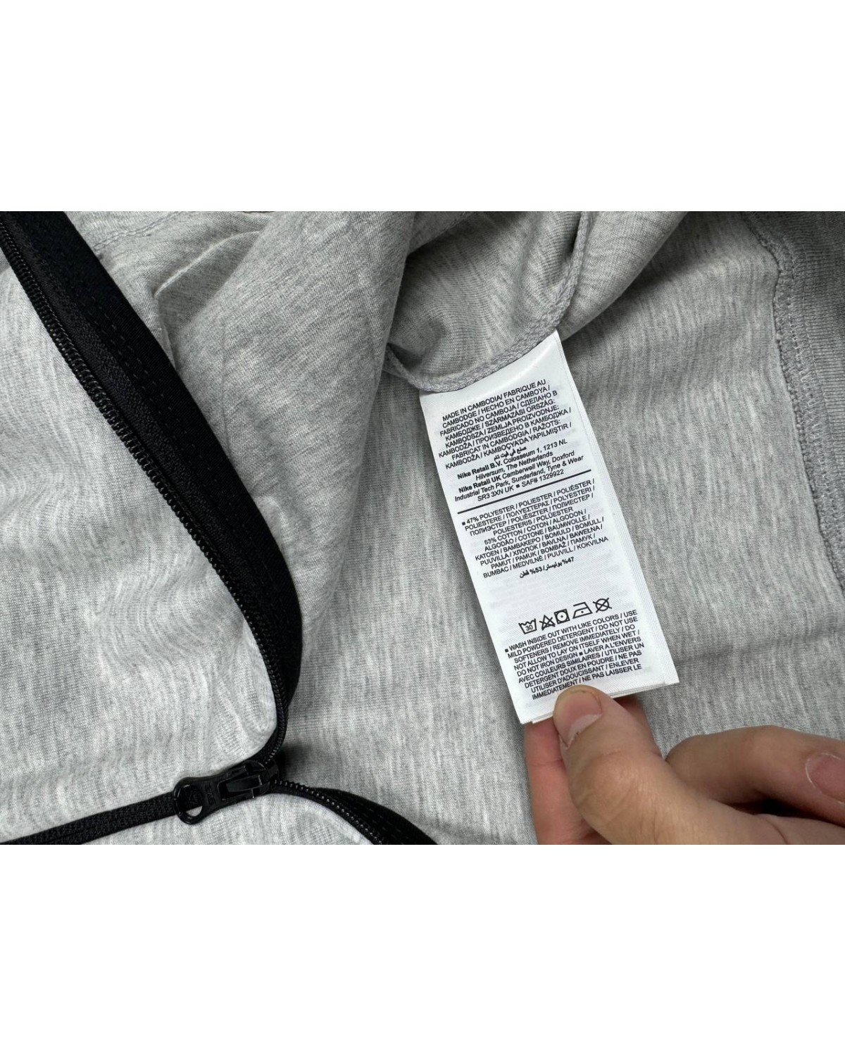 Зіп- худі Nike tech fleece сіро - чорному кольорі