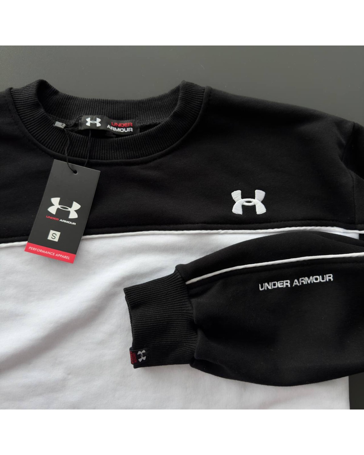 Костюм Under Armour світшот × штани чорно - білий