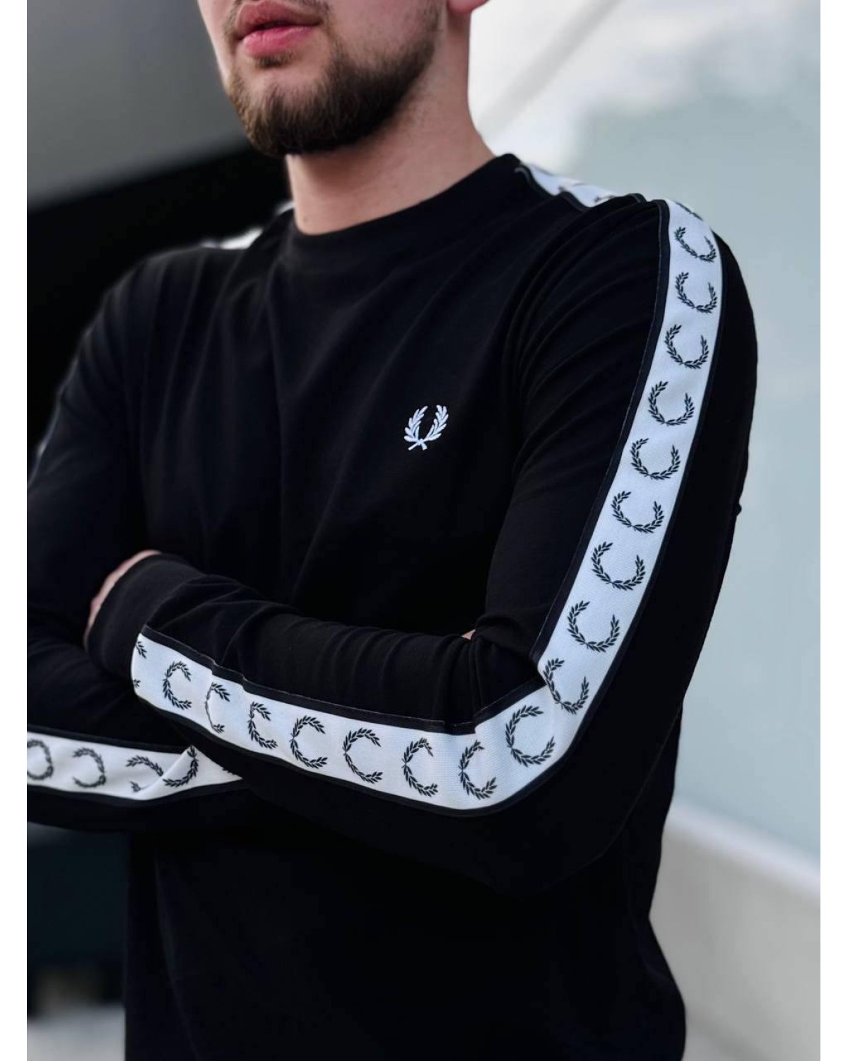 Світшот Fred Perry Lampas чорний