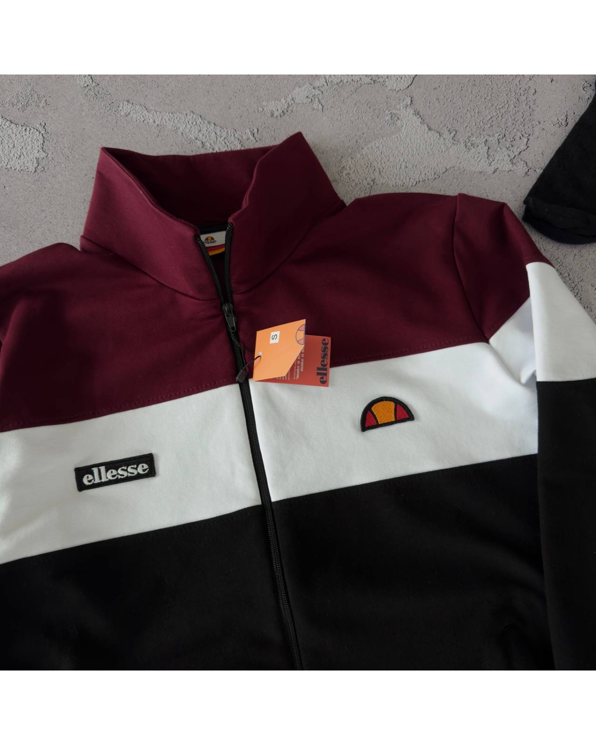 Костюм Ellesse олімпійка × штани бордово- чорний