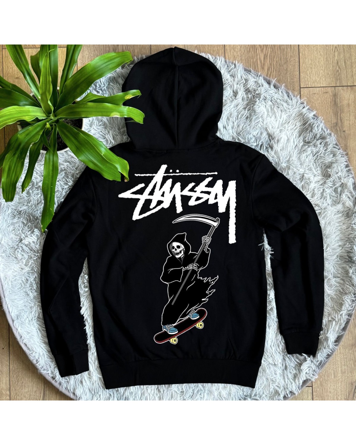 Худі Stussy Grip Reaper чорне