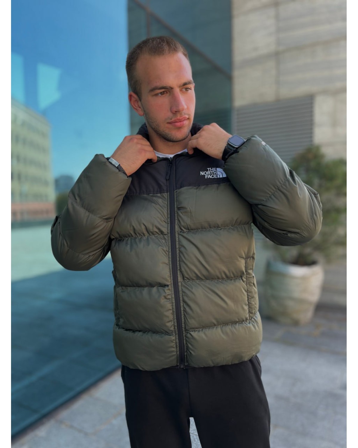 Пуховик The North Face 700 оливковий