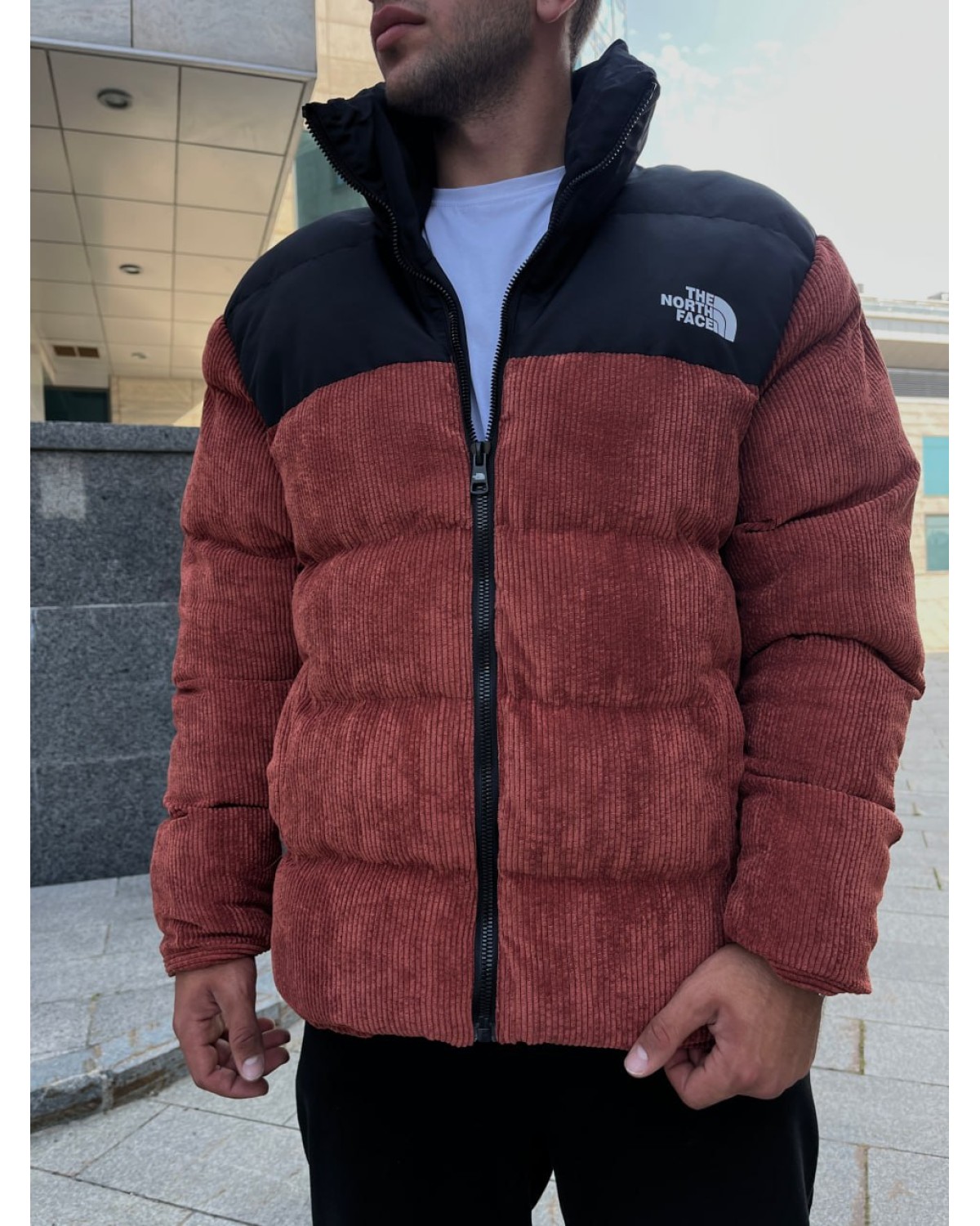 Пуховик The North Face бордовий