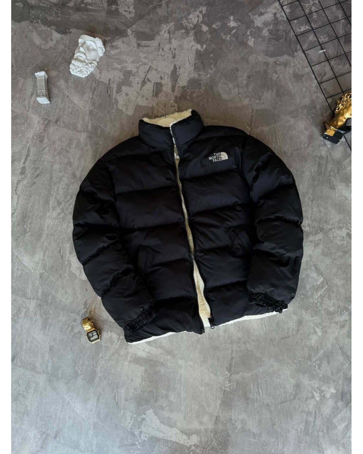 Пуховик двухсторонній The North Face чорно - білий