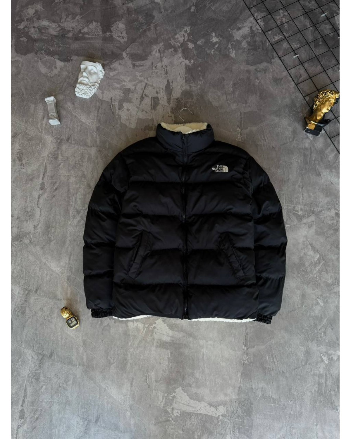 Пуховик двухсторонній The North Face чорно - білий