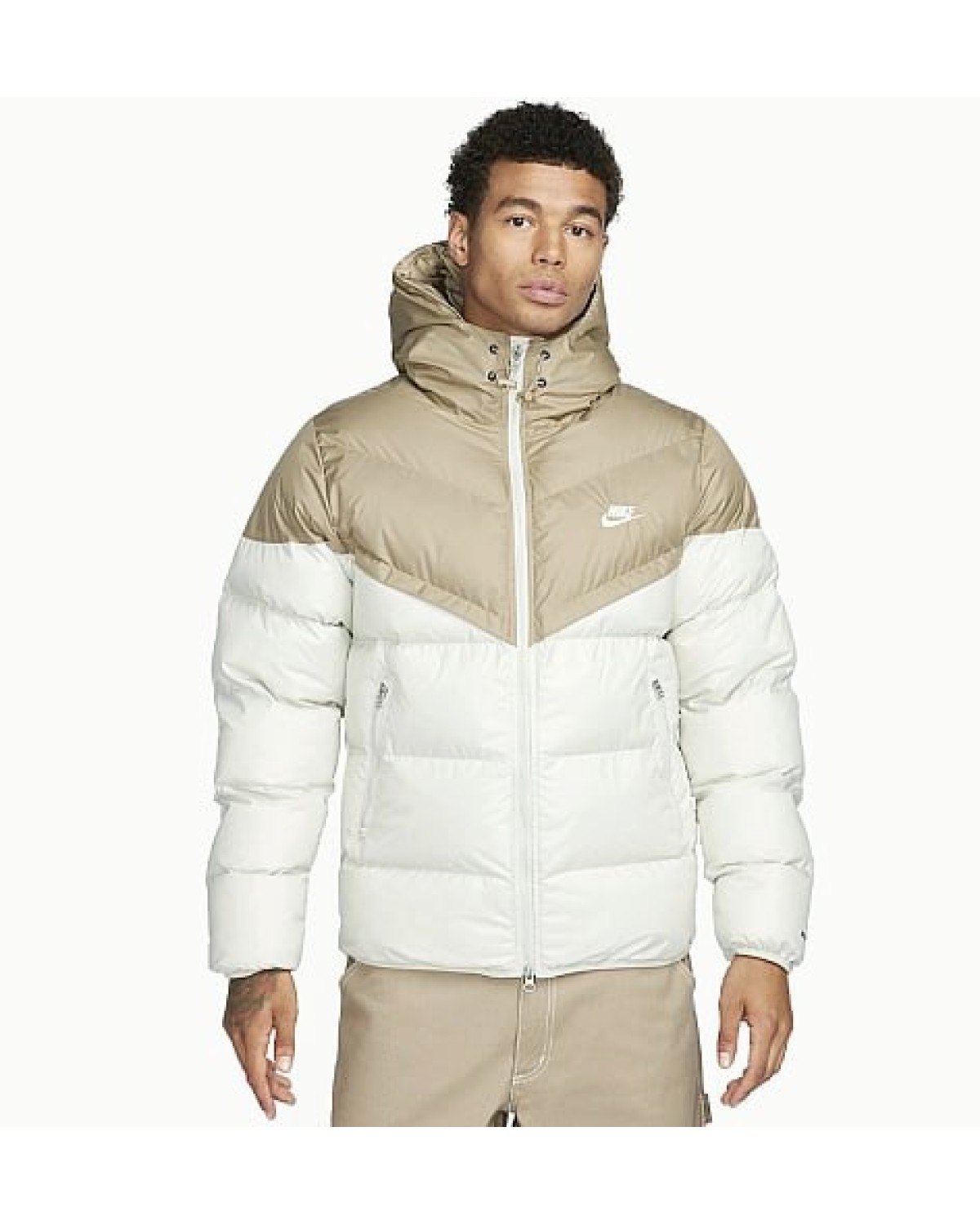 Пуховик Nike Sf Wr Pl - Fld HD Jkt Beige/White