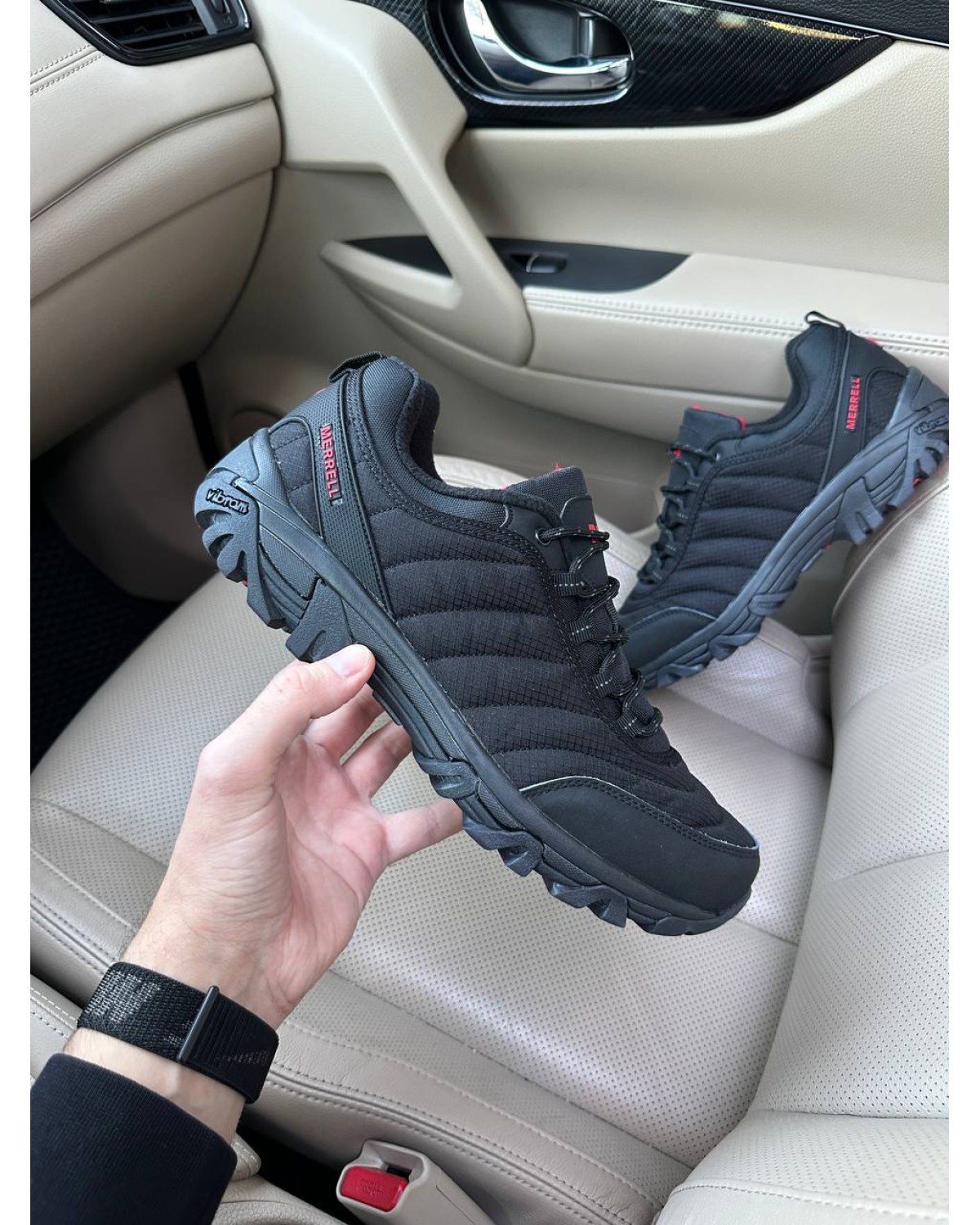 Merrel Vibram Black Red Termo Fleece