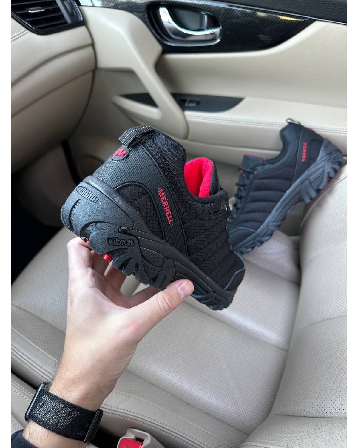 Merrel Vibram Black Red Termo Fleece