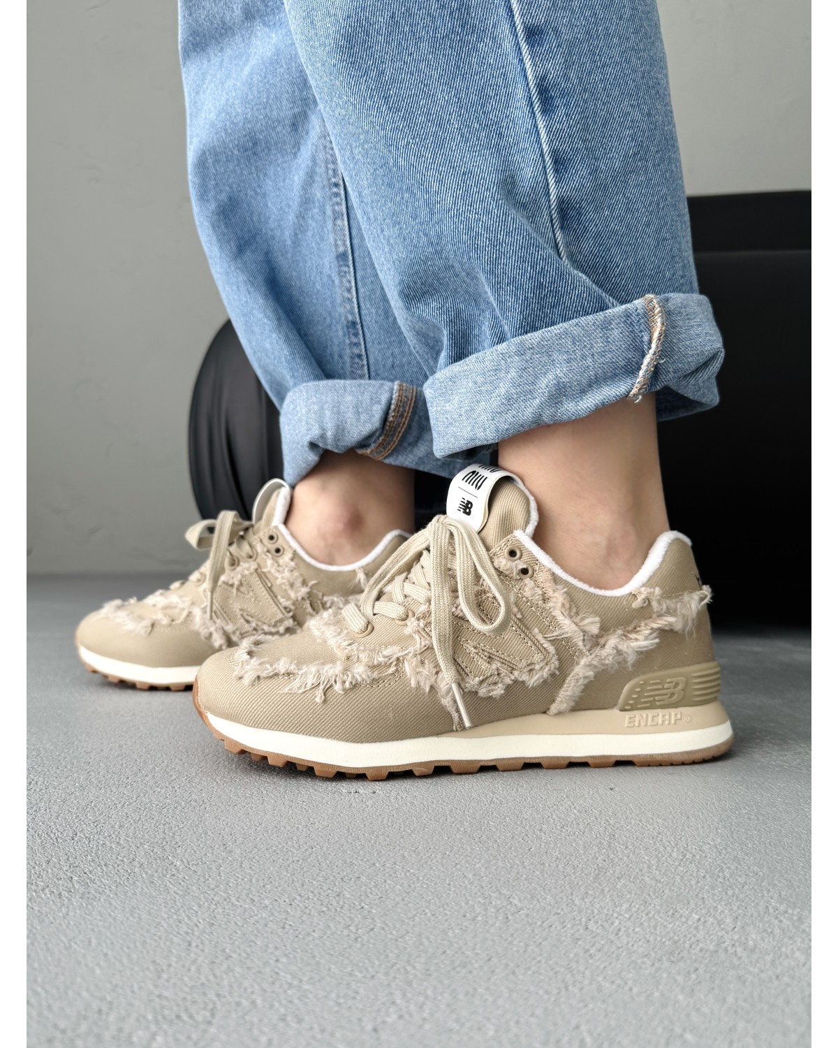 New Balance 574 x Miu Miu Beige