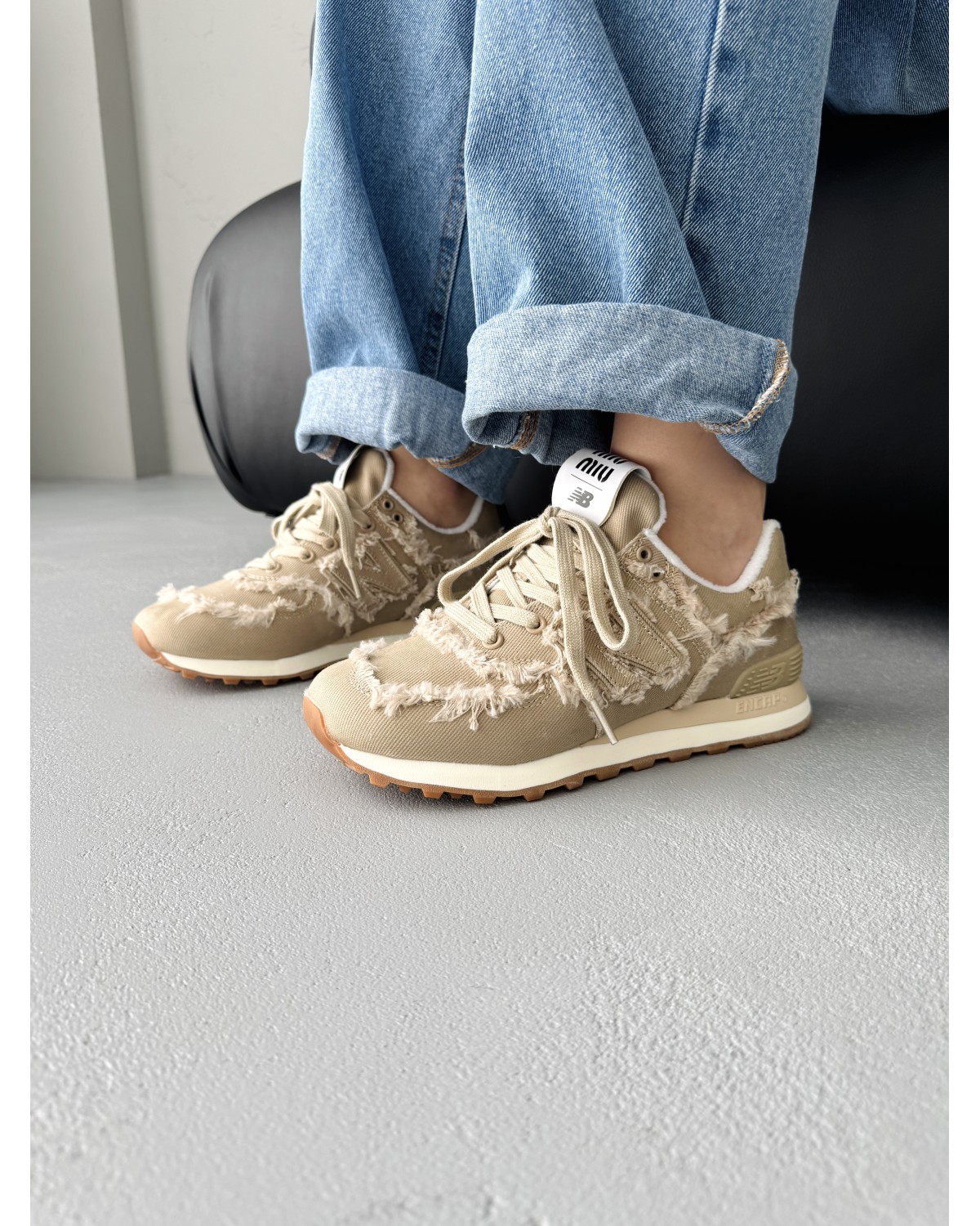 New Balance 574 x Miu Miu Beige