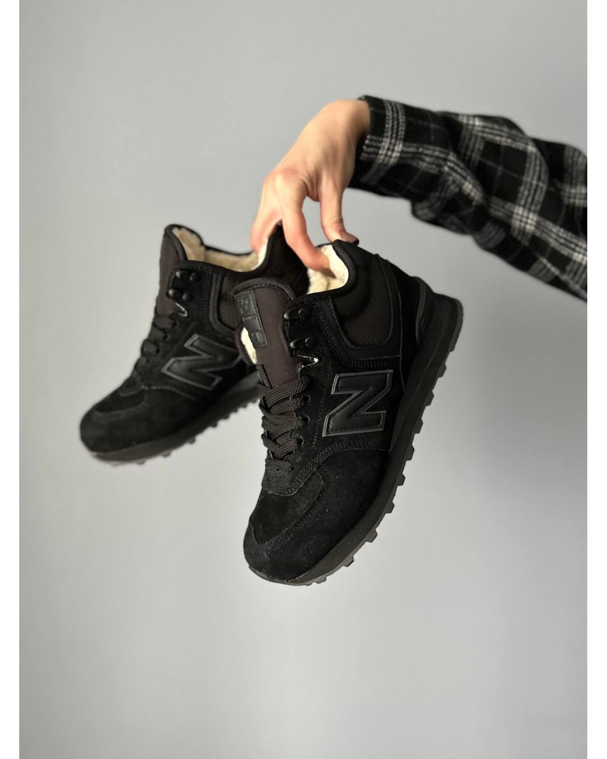 New Balance 574 High Black (хутро)