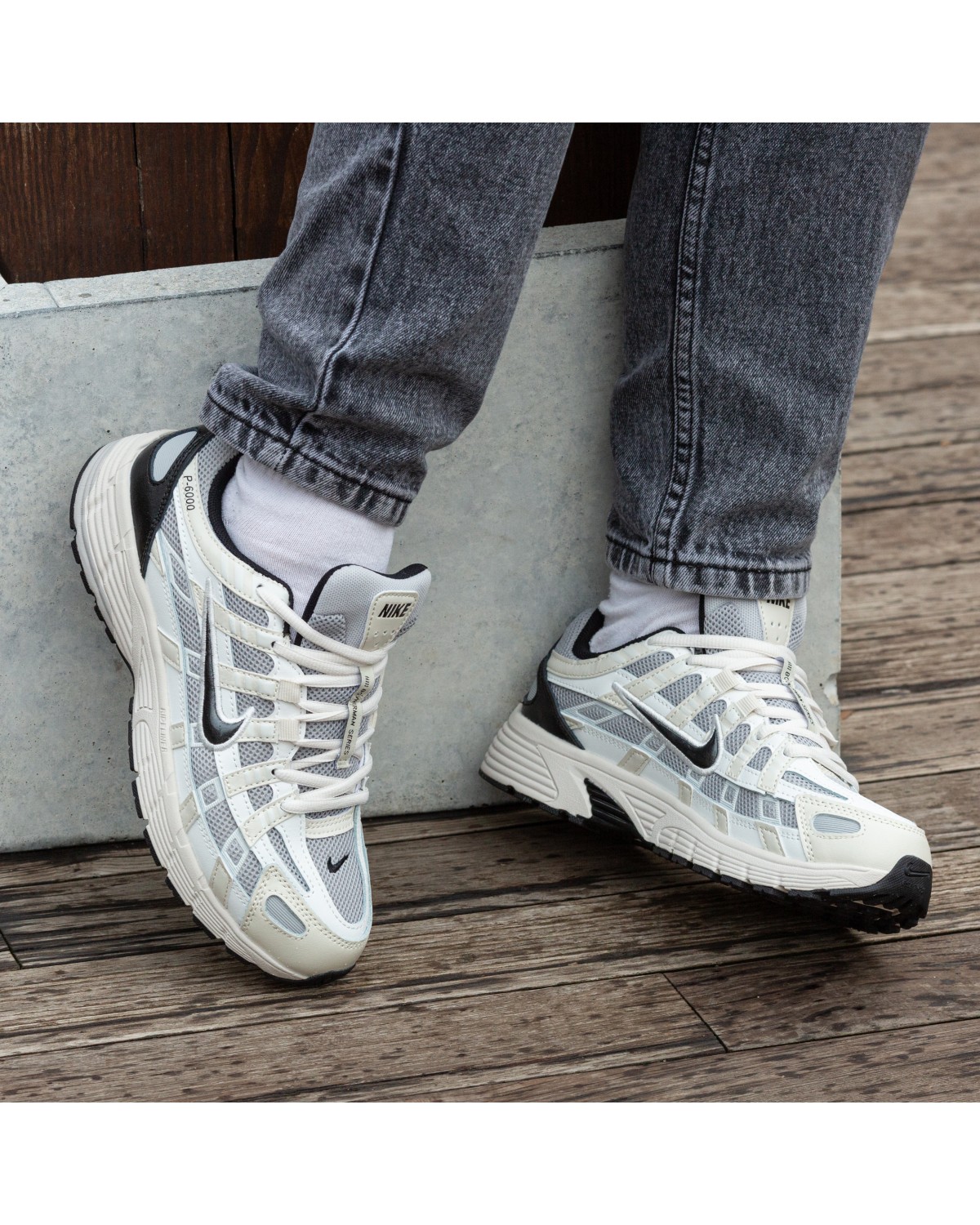 Nike P-6000 Beige Black