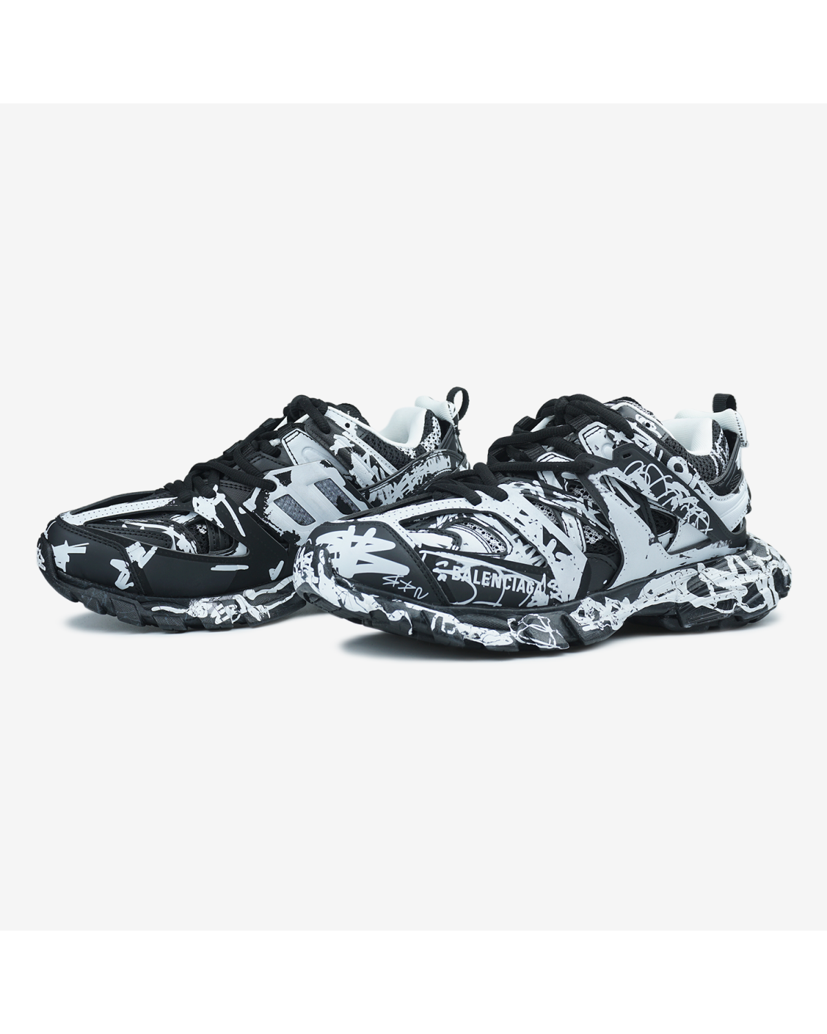 Balenciaga Track Graffiti Black White