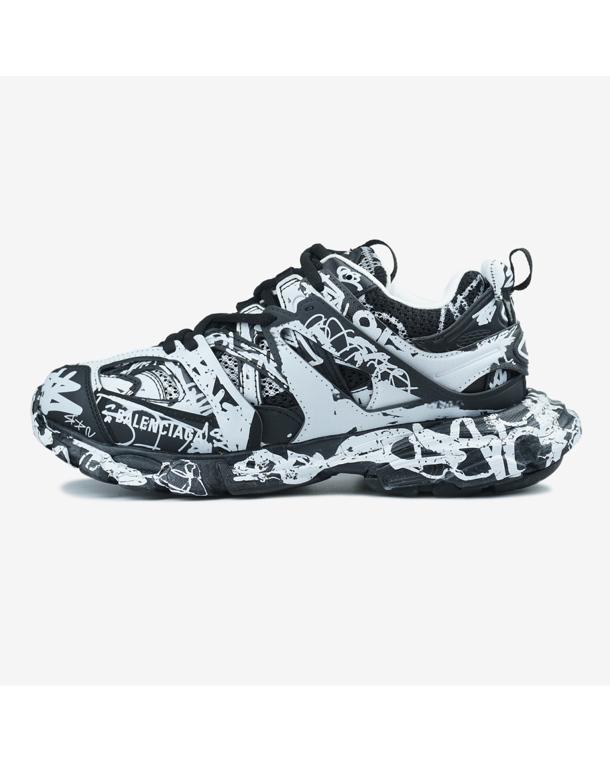 Balenciaga Track Graffiti Black White