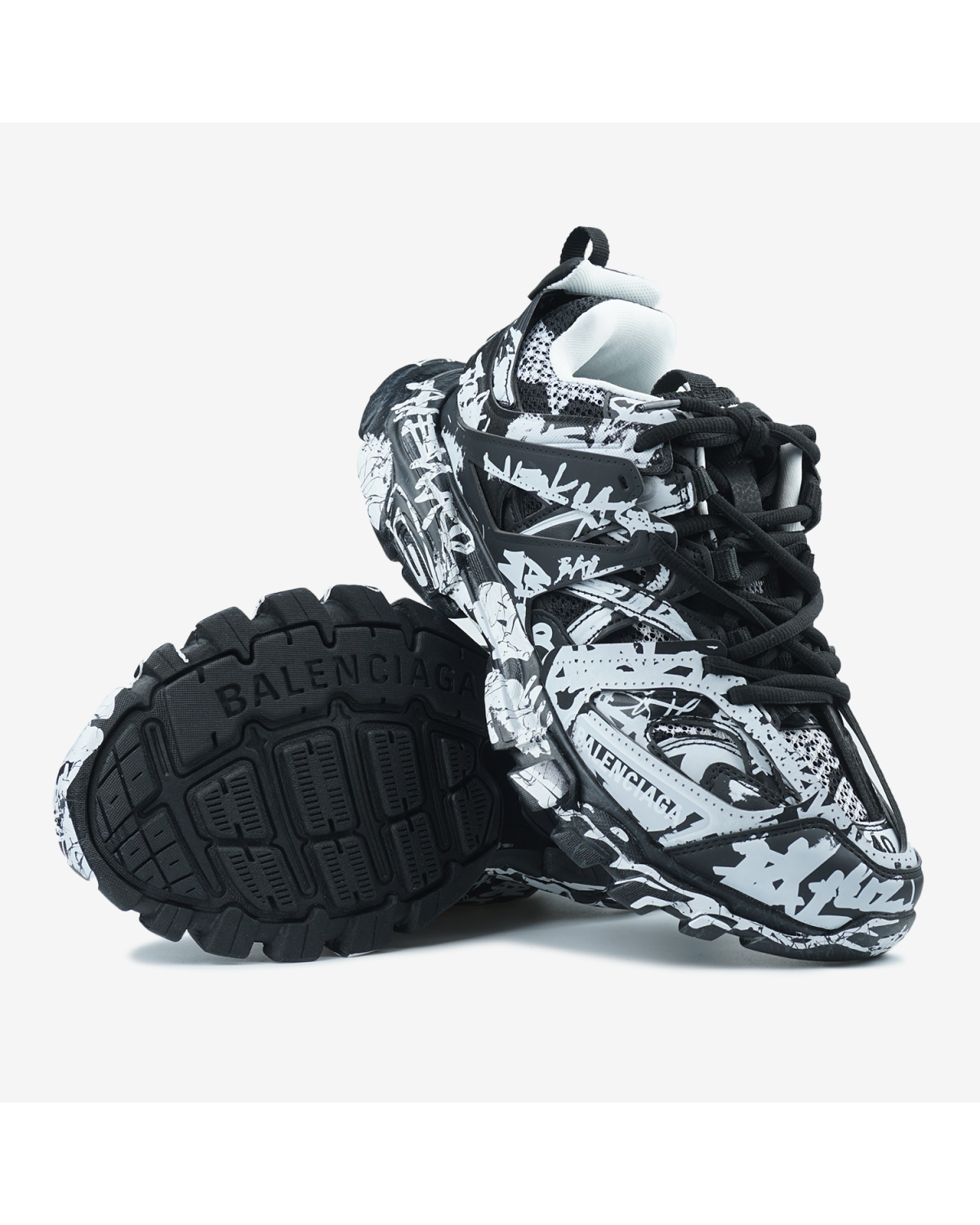 Balenciaga Track Graffiti Black White