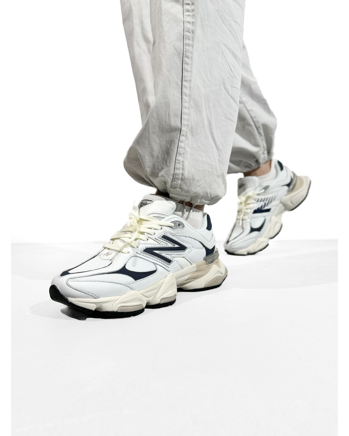 New Balance 9060 White/Beige/Dark Blue