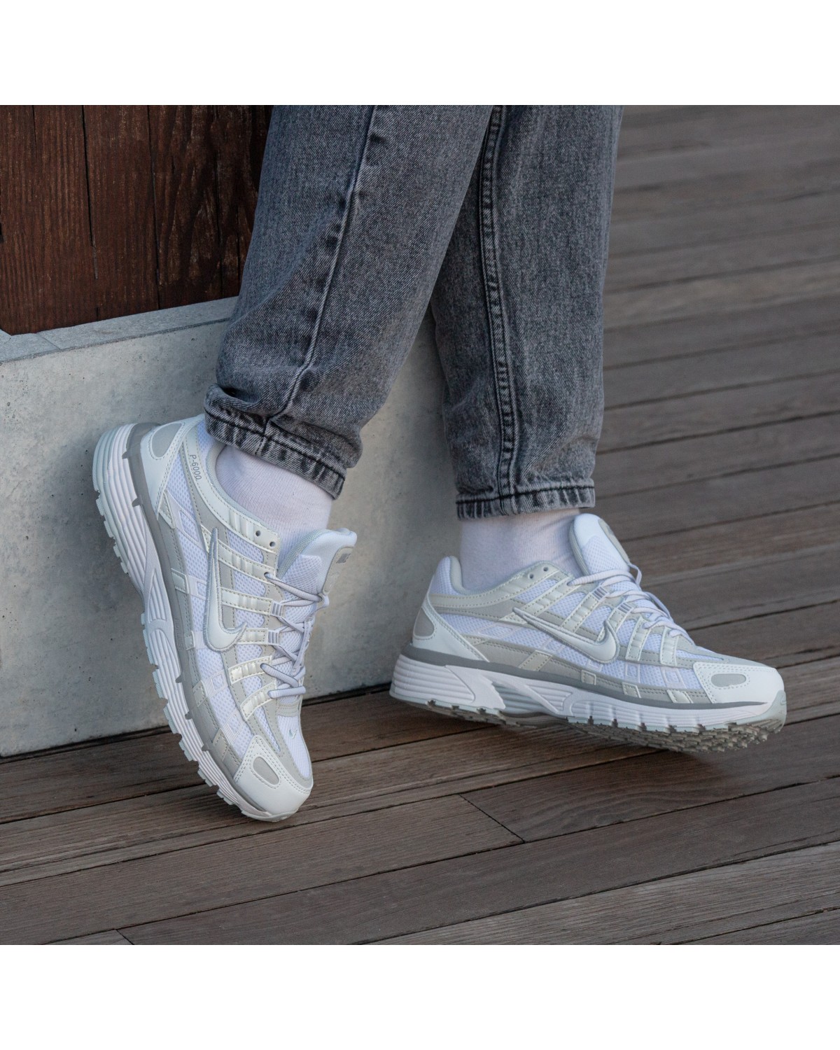 Nike P-6000 White Grey