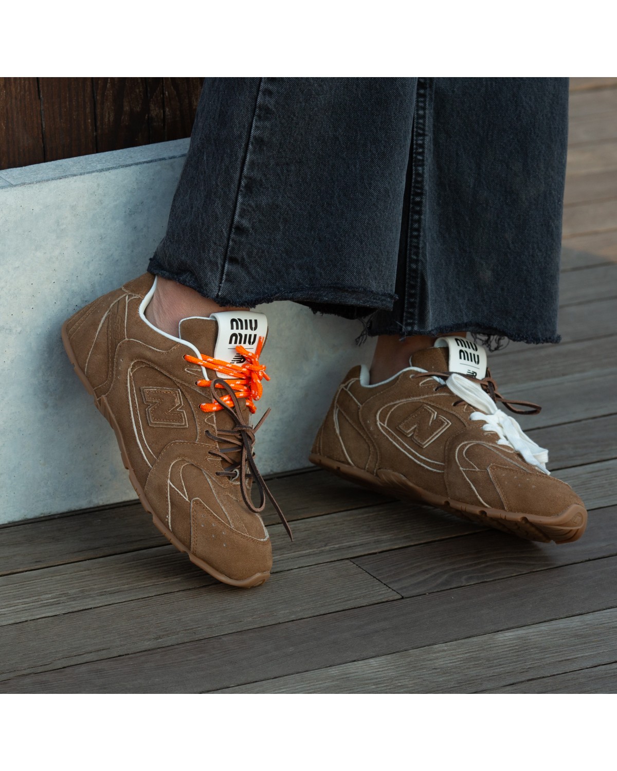 New Balance x Miu Miu 530 SL Suede Sneakers