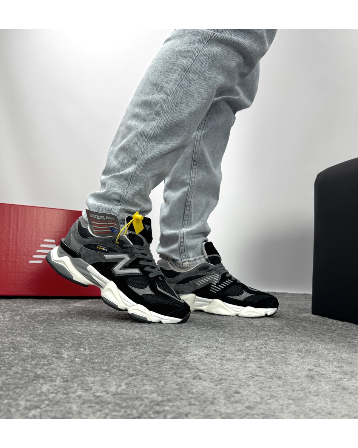 New Balance 9060 Black Grey White Cordura