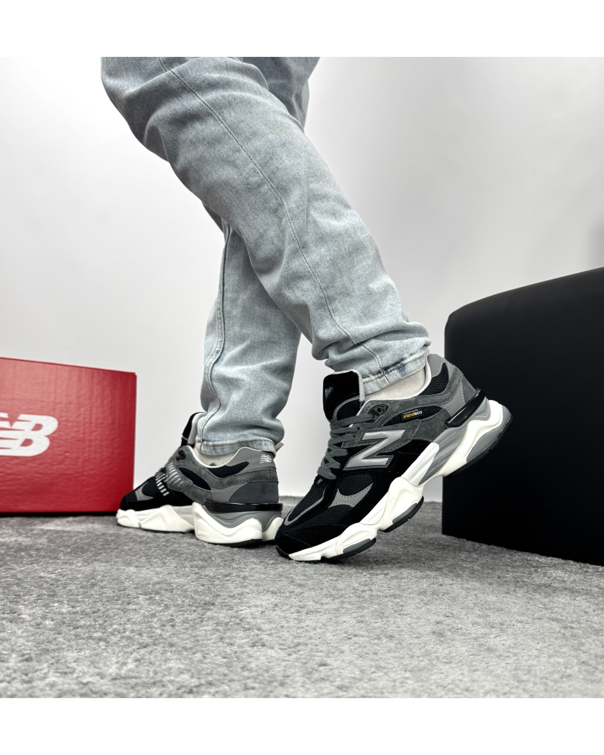 New Balance 9060 Black Grey White Cordura