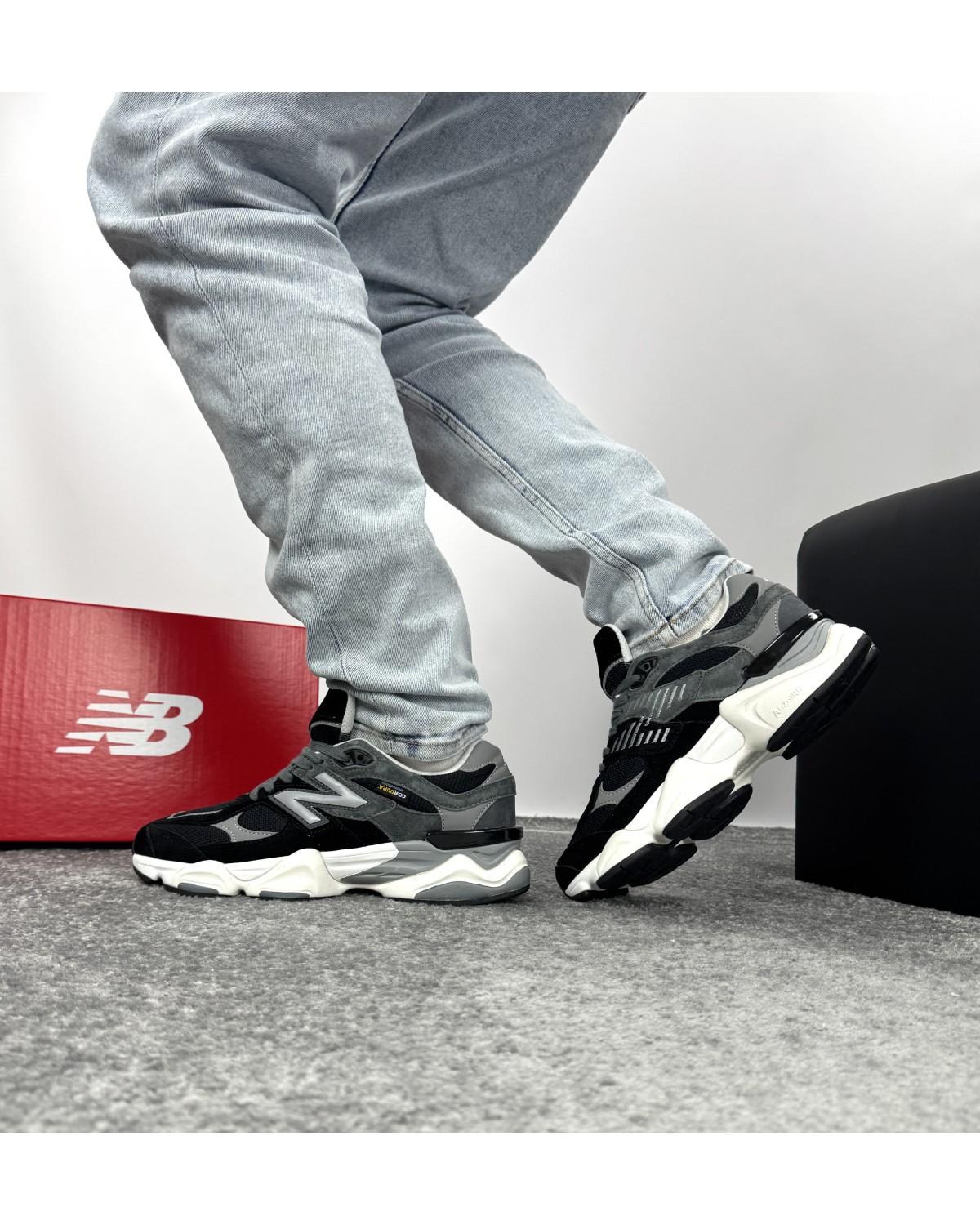 New Balance 9060 Black Grey White Cordura