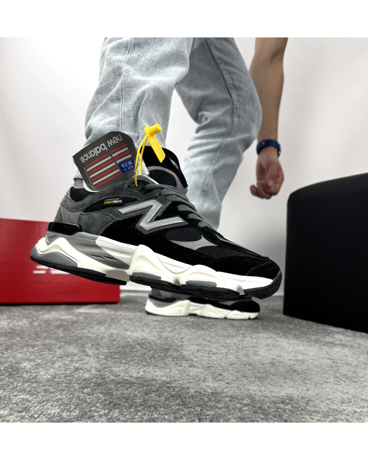New Balance 9060 Black Grey White Cordura