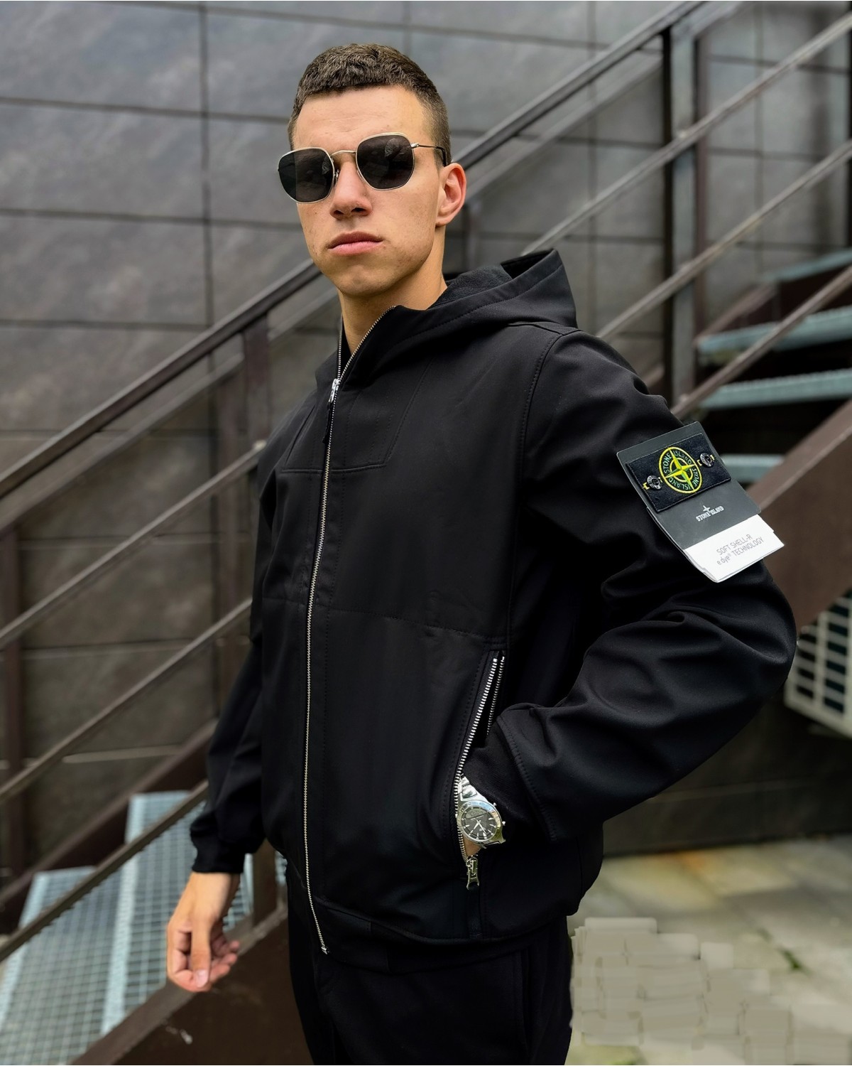 Куртка Stone Island Light Soft Shell-R чорна