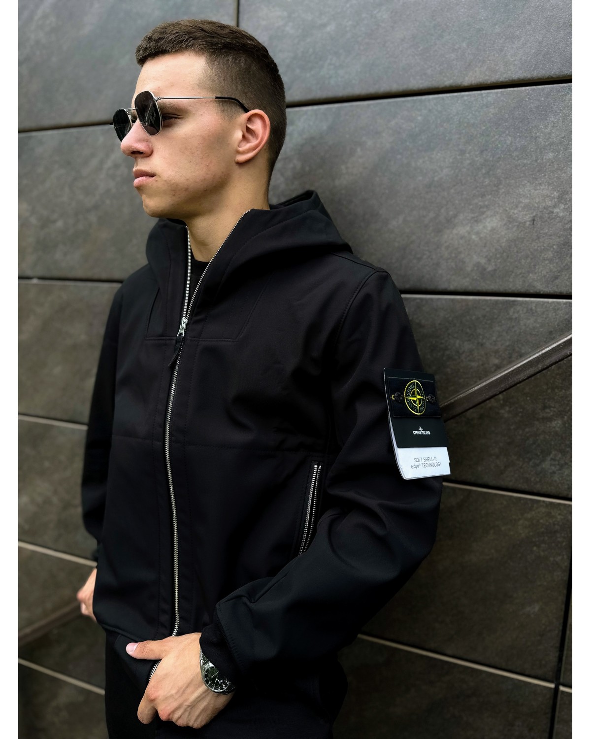 Куртка Stone Island Light Soft Shell-R чорна