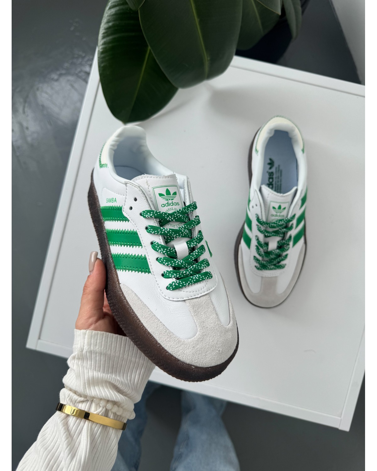 Adidas Samba Platform White/Green