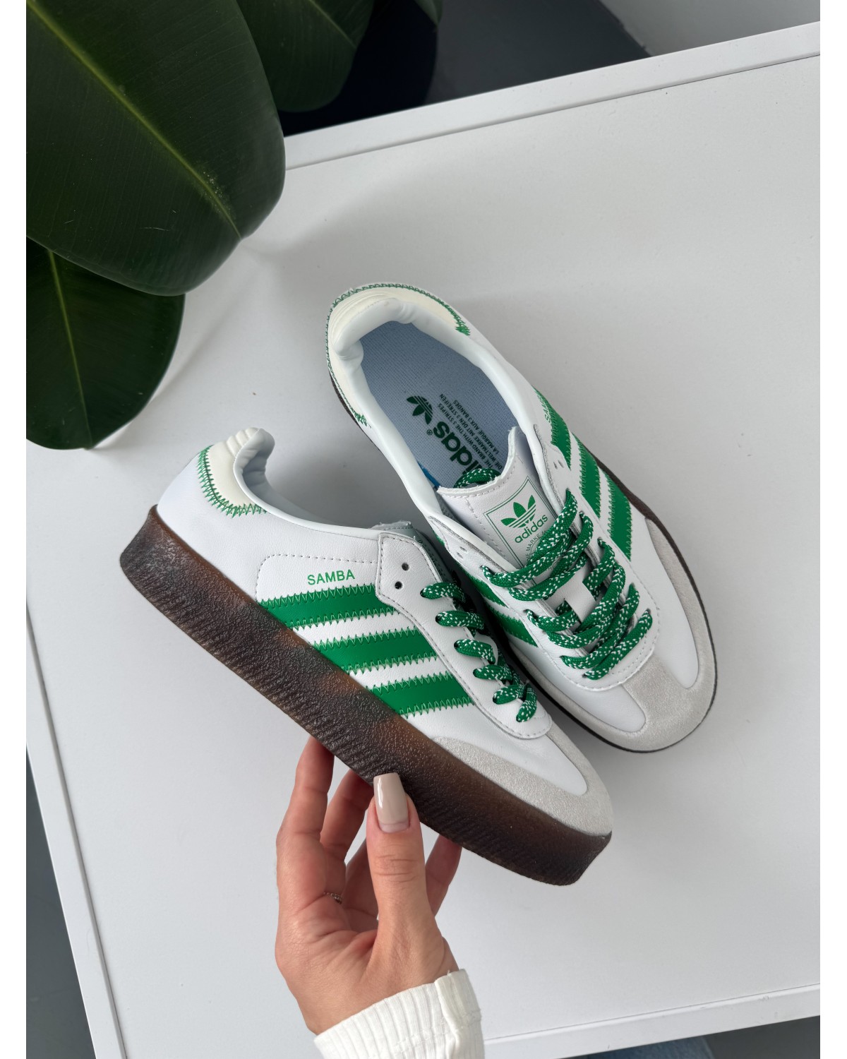 Adidas Samba Platform White/Green