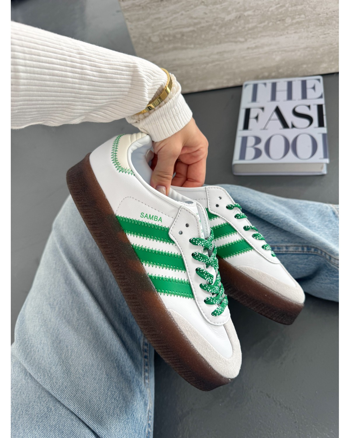 Adidas Samba Platform White/Green