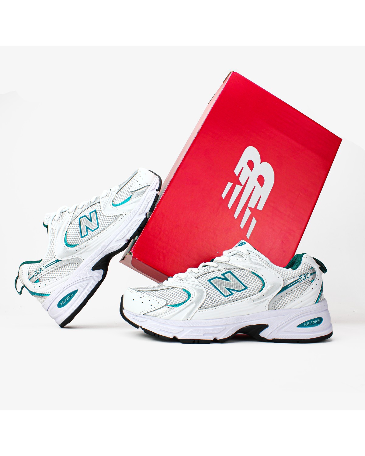 New Balance 530 White Silver Green