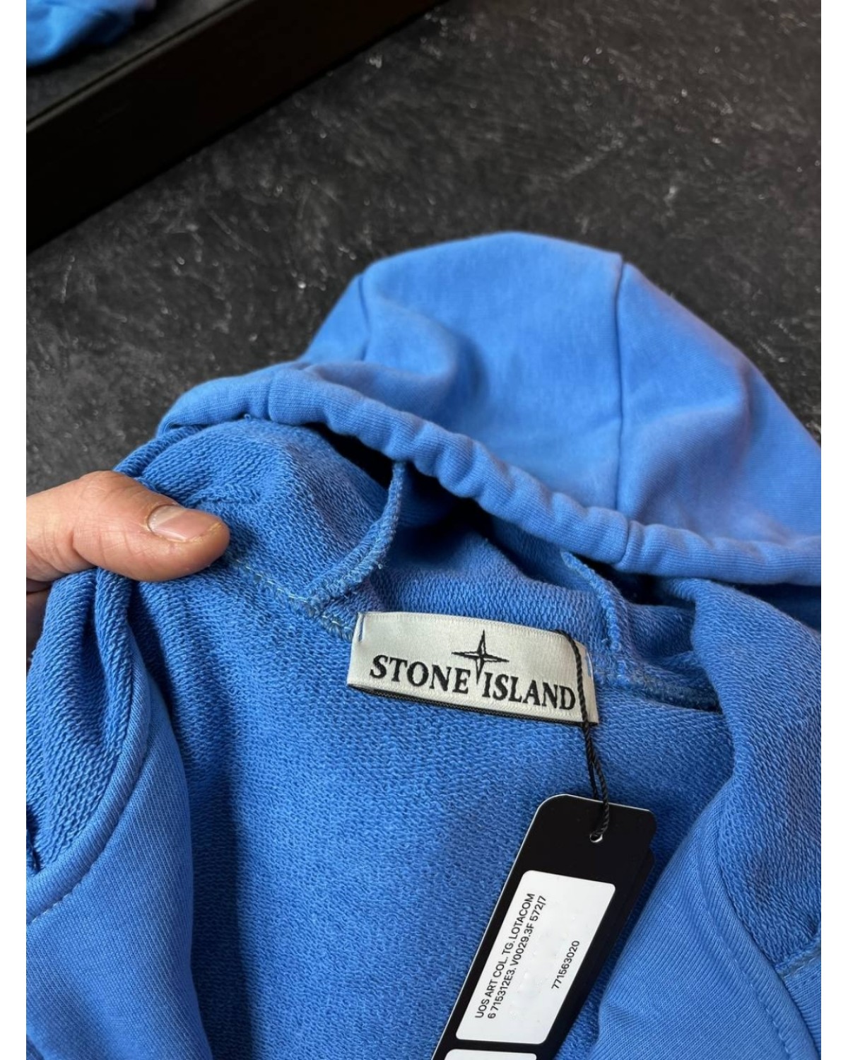 Зіп - худі Stone Island синє COTTON FLEECE ZIP HOODIE SWEATER - PERIWINKLE