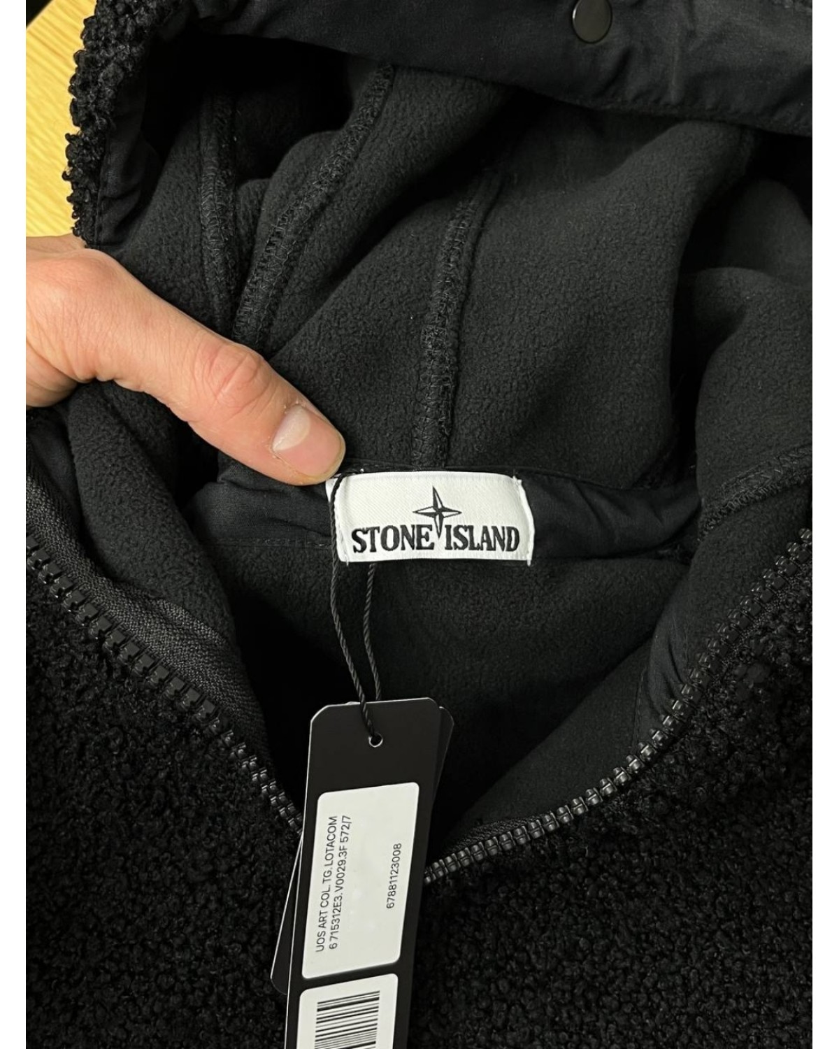 Зіп - худі Stone Island COTTON PILE чорне