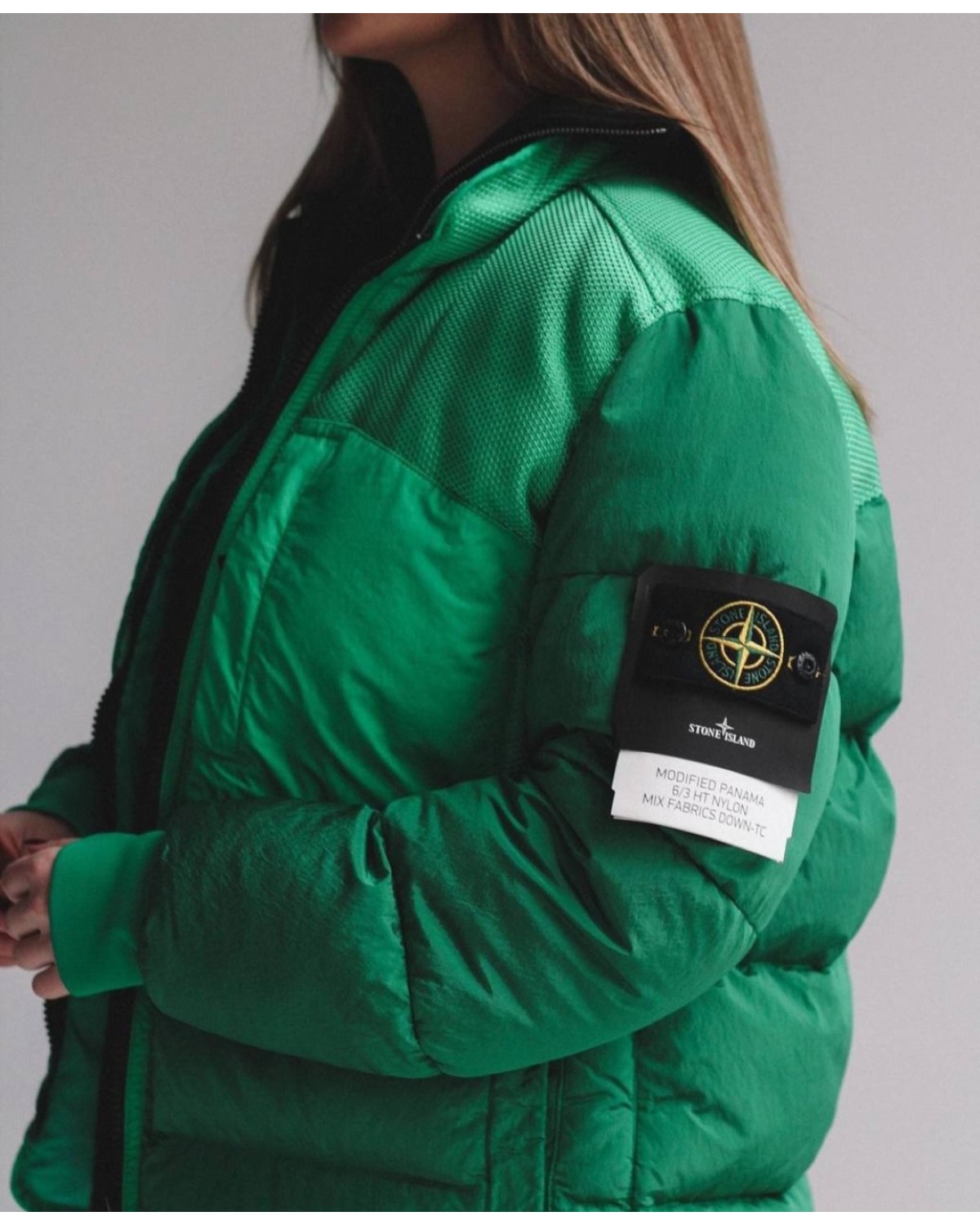 Пуховик Stone Island зелений