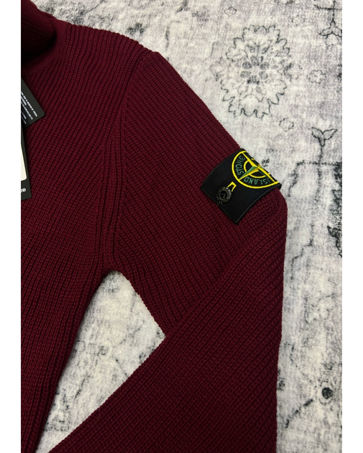 Гольф в'язаний Stone Island бордовий