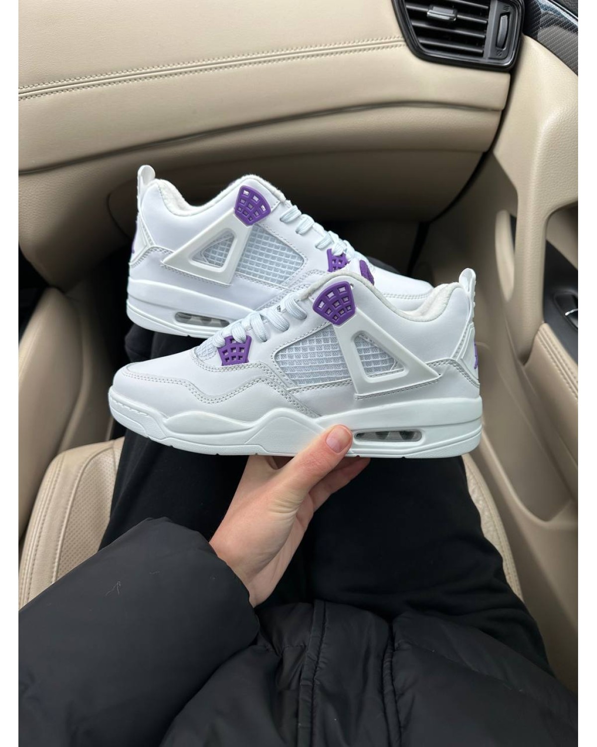 Nike Air Jordan 4 Retro White Violet Fleece