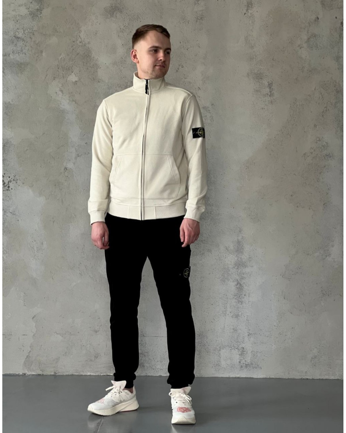 Олімпійка Stone Island FULL ZIP SWEATSHIRT  бежева