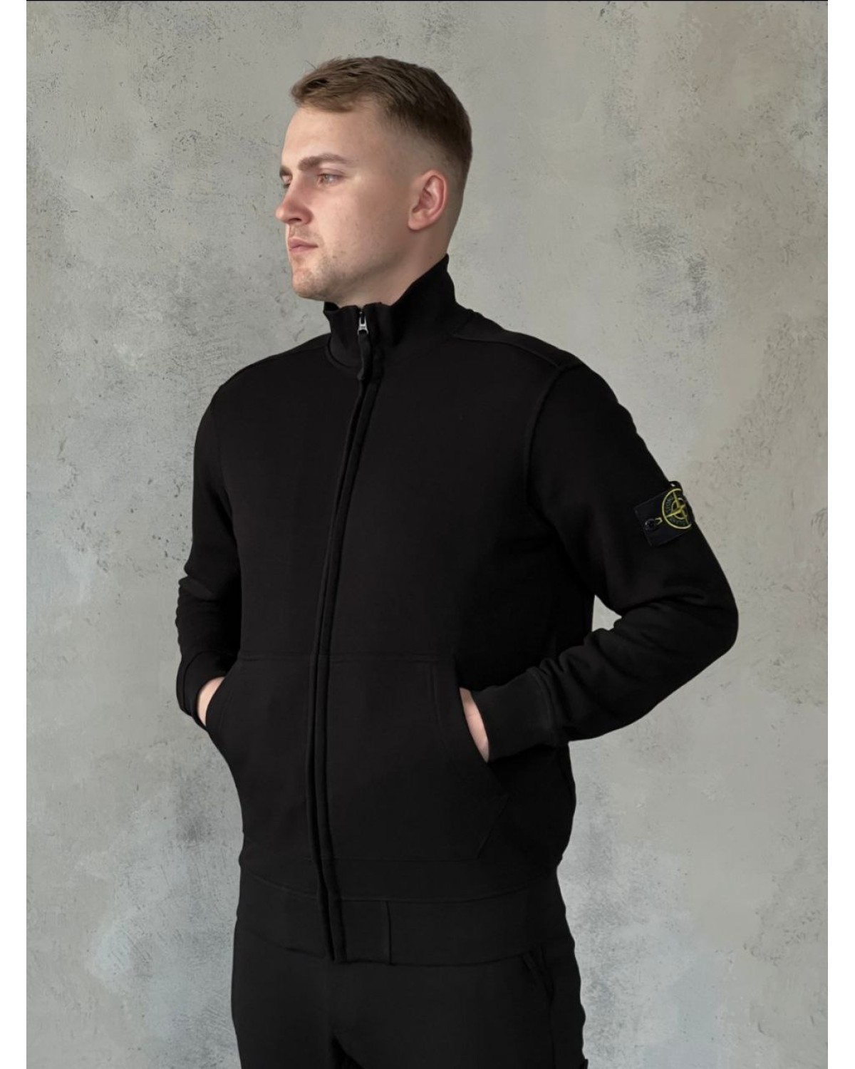 Олімпійка Stone Island FULL ZIP SWEATSHIRT чорна