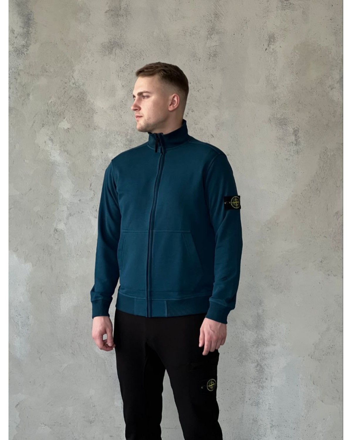 Олімпійка Stone Island FULL ZIP SWEATSHIRT бірюзова