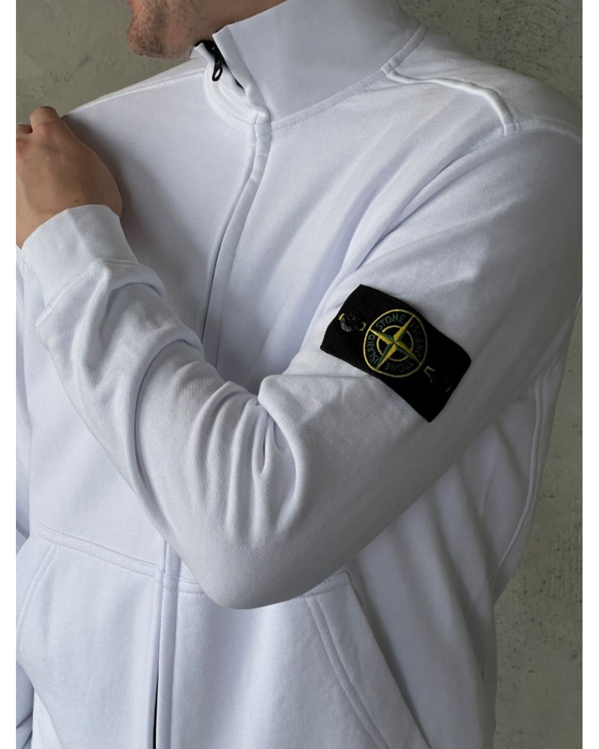 Олімпійка Stone Island FULL ZIP SWEATSHIRT  біла