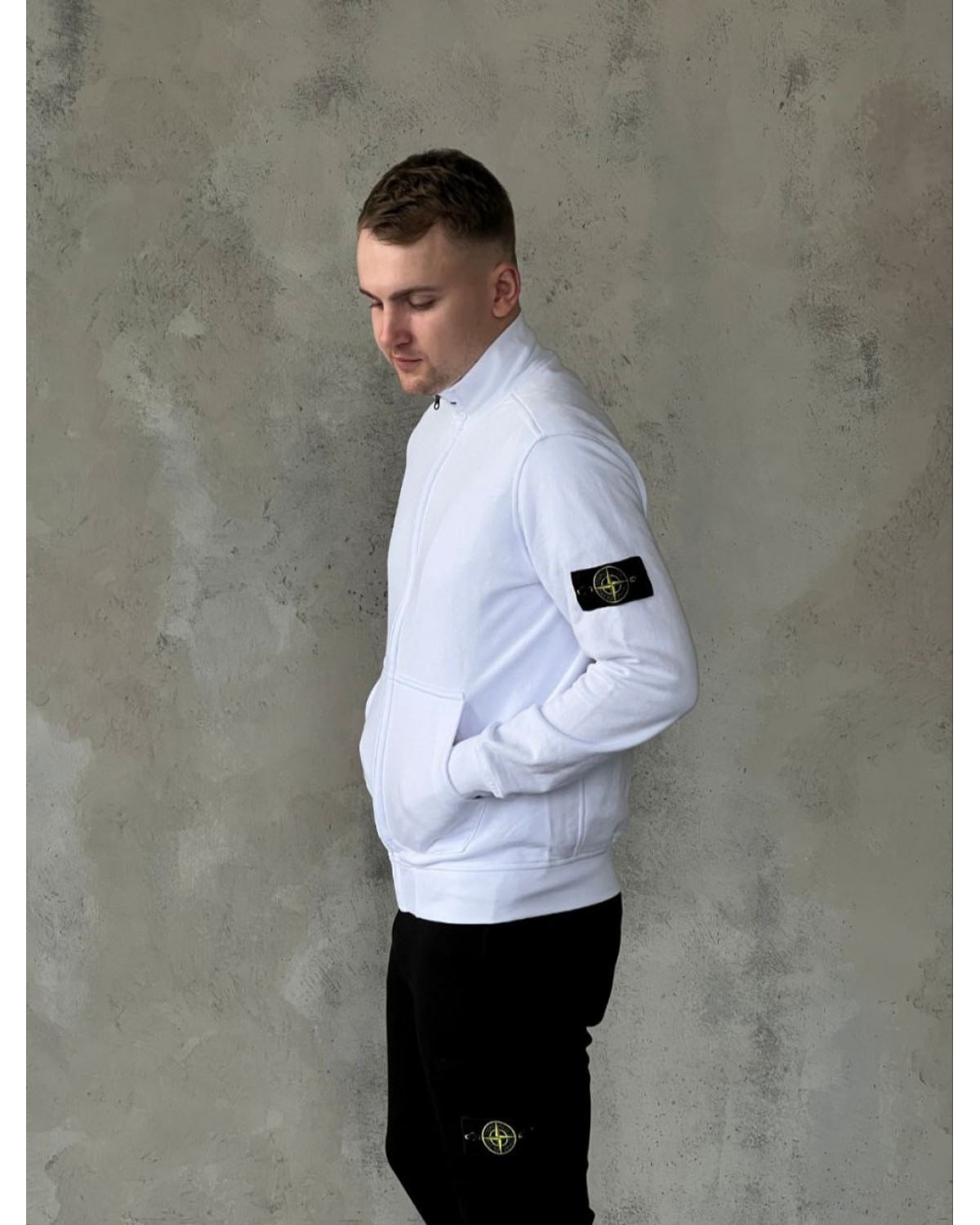 Олімпійка Stone Island FULL ZIP SWEATSHIRT  біла