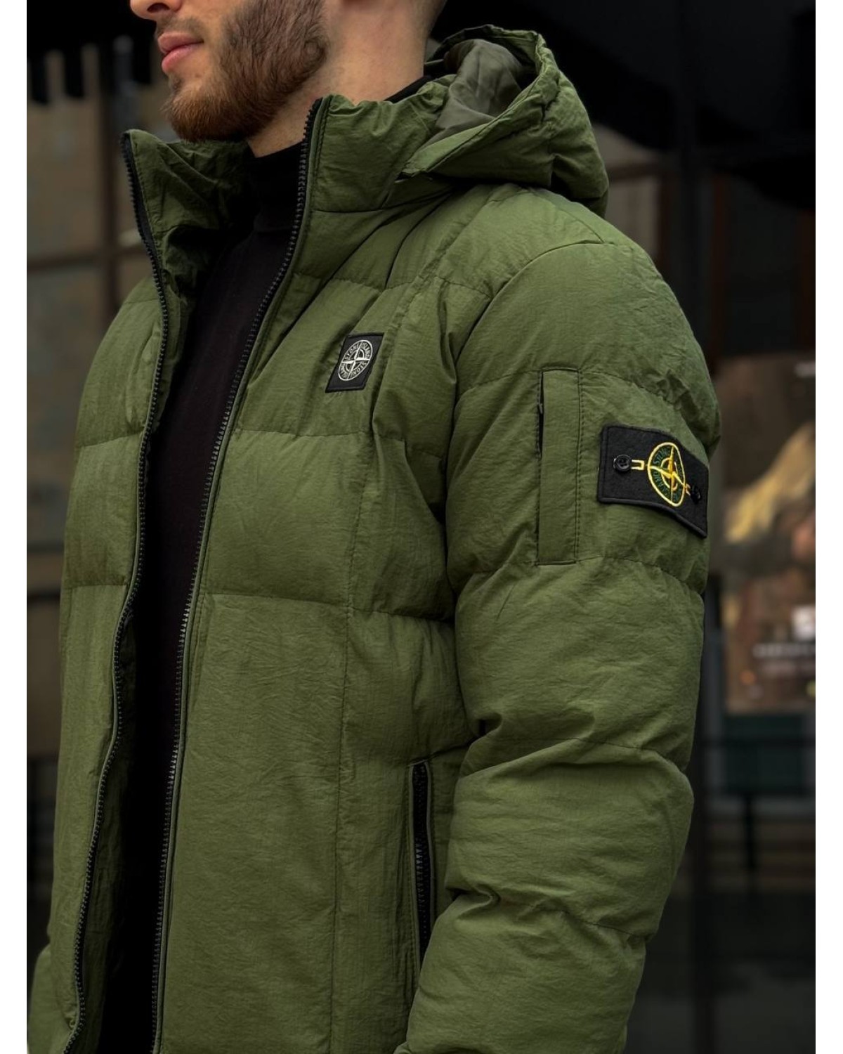 Куртка-пуховик  Stone Island зелена