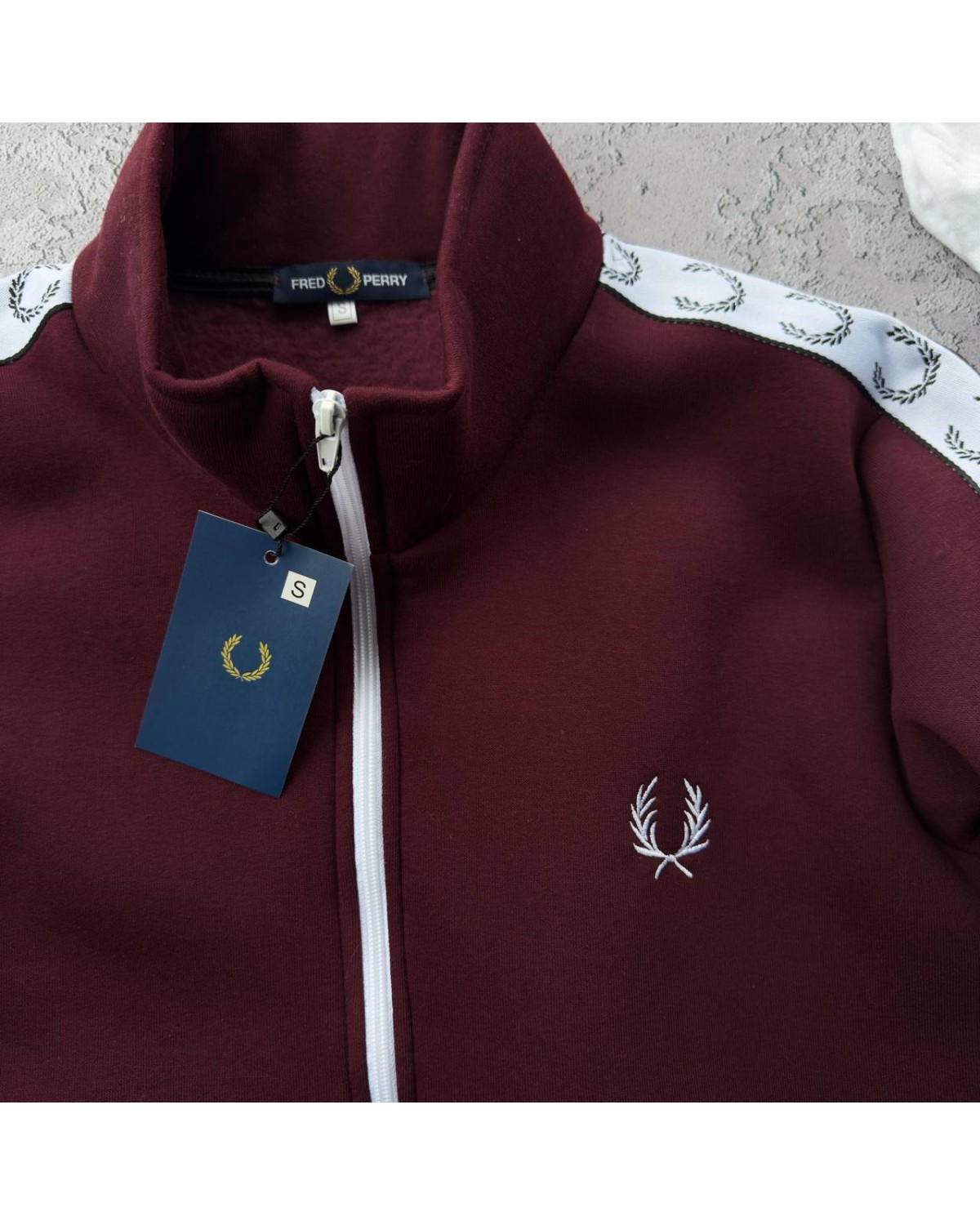 Костюм Fred Perry олімпійка - штани бордово-чорний