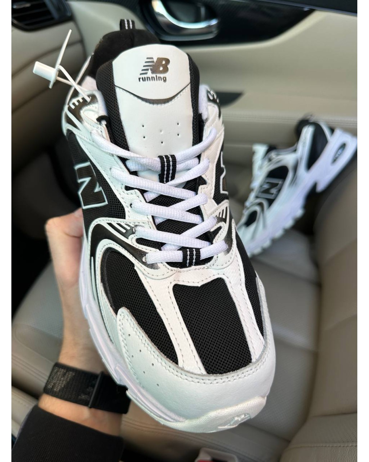 New Balance 530 White Black Fur