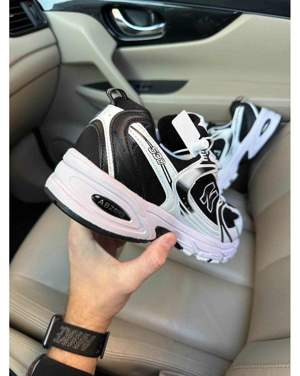 New Balance 530 White Black Fur