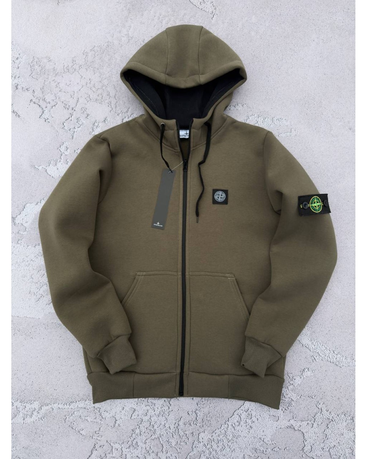 Зіп - худі Stone Island хакі