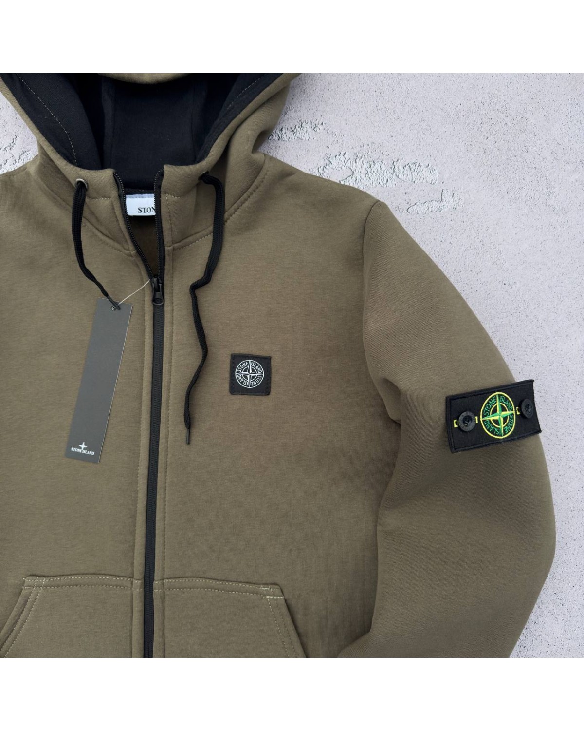 Зіп - худі Stone Island хакі