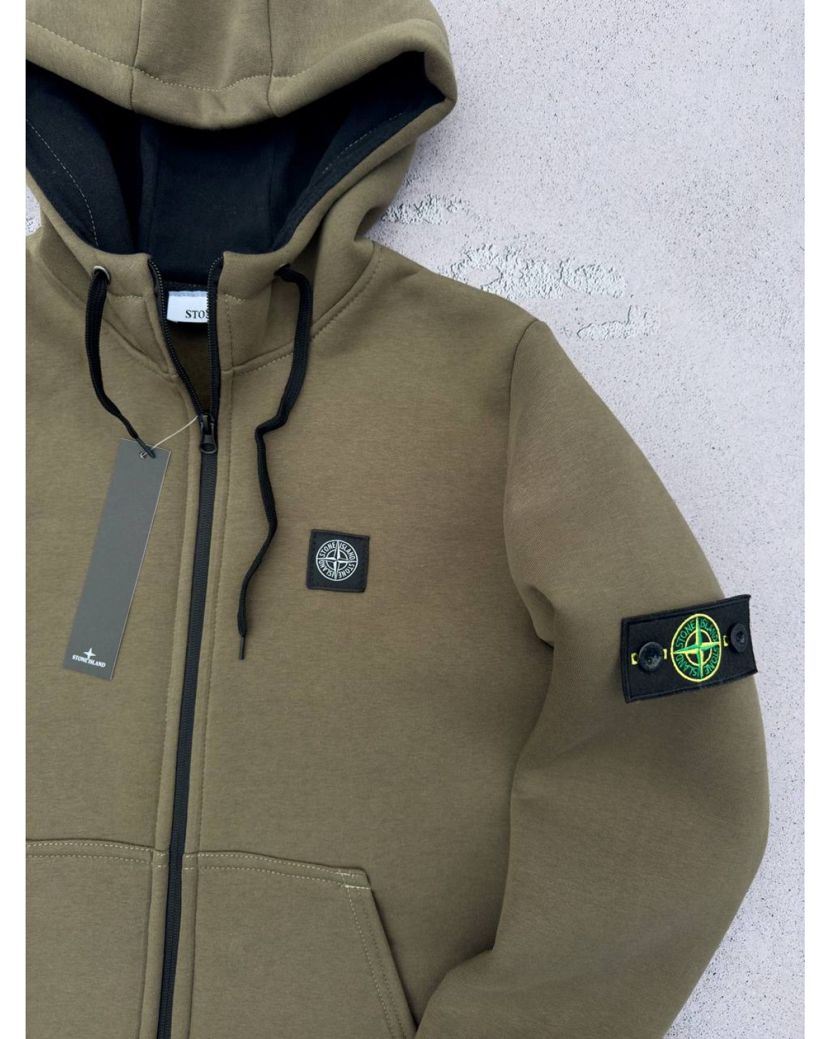 Зіп - худі Stone Island хакі